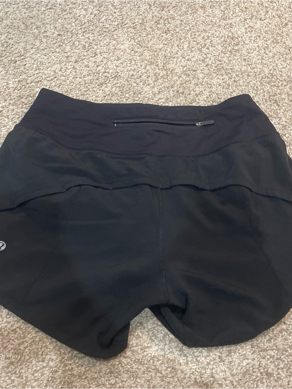 lululemon athletica Black Running Shorts with Back Zip Pocket